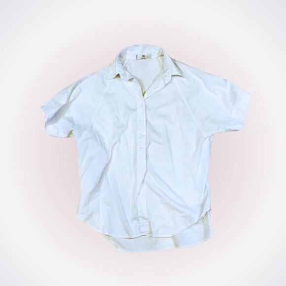 Natori White Cotton Button Front Collared Shirt | Sz S - Picture 1 of 4
